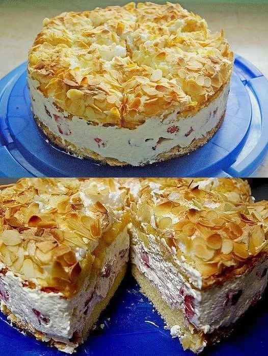 Torta de Amêndoas com Recheio Cremoso