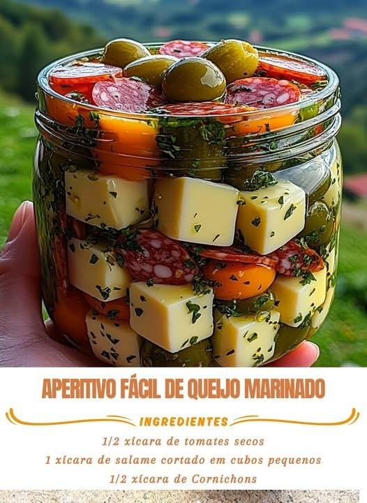 Aperitivo Fácil de Queijo Marinado