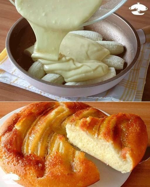 Bolo de banana de frigideira
