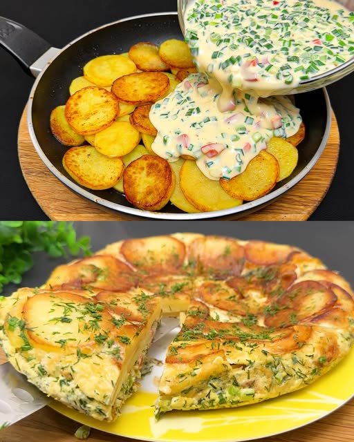 Torta de Batatas na Frigideira