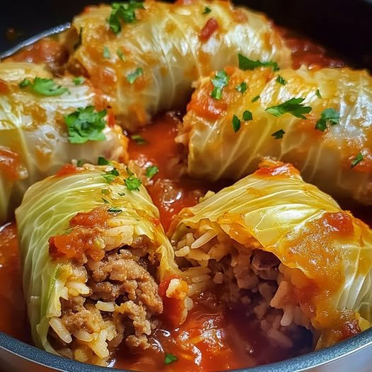 Charuto de Repolho com Carne e Arroz