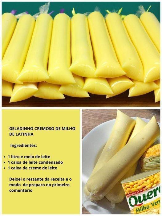 Geladinho cremoso de milho verde