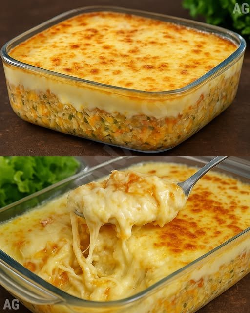 Arroz Cremoso de Forno com Queijo Gratinado