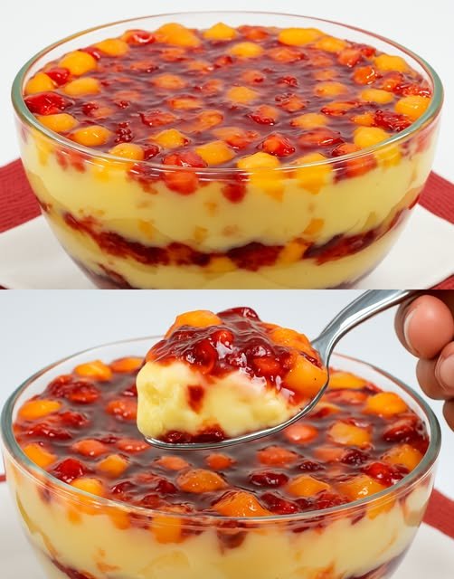 Pavê de Frutas com Creme