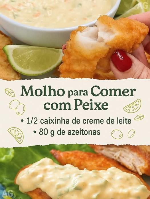 Molho Cremoso de Azeitonas para Peixe