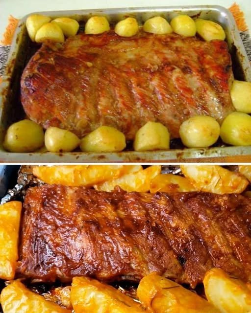 Costelinha Assada com Batatas