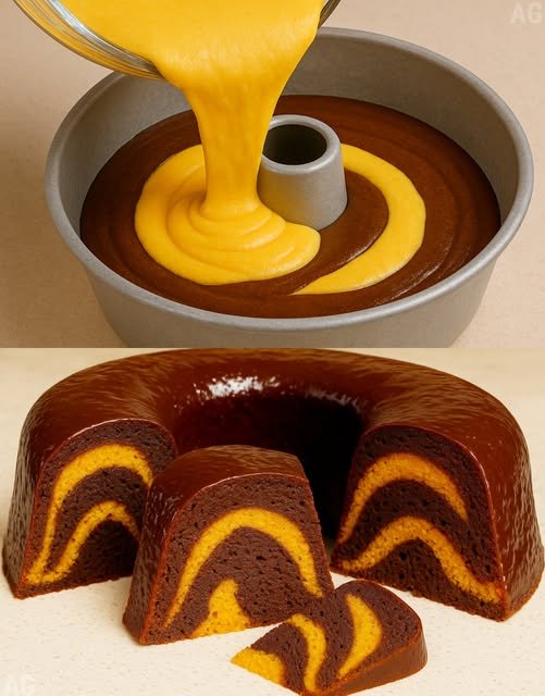 Bolo Mesclado de Cenoura com Chocolate