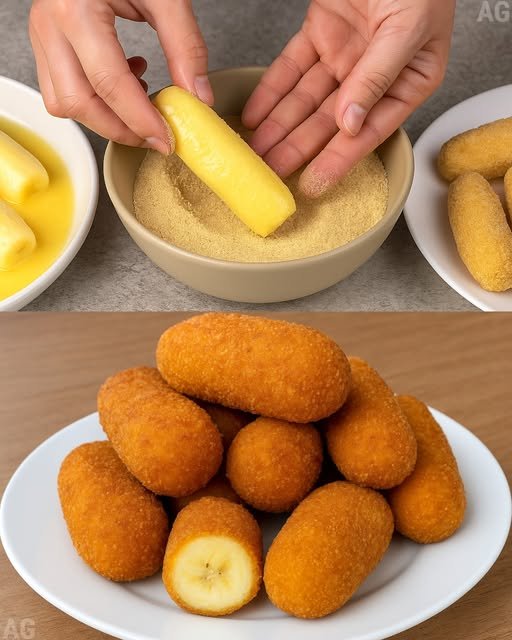 Banana à milanesa sequinha e saborosa