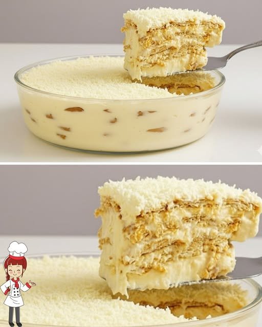 Pavê Cremoso de Bolacha com Coco