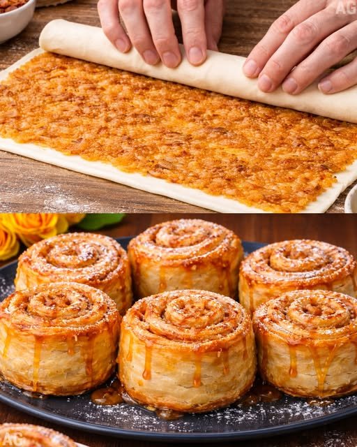 Rolinhos de Maçã com Canela na Massa Folhada