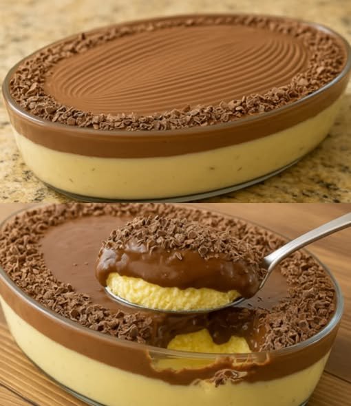 Mousse de Maracujá com Mousse de Chocolate