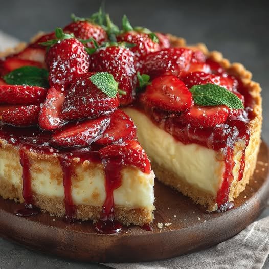 Torta de Morango com Crocante