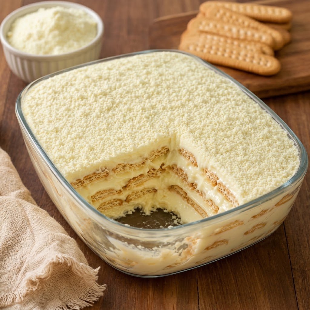 Pavê Cremoso de Leite Ninho com Bolacha Maisena