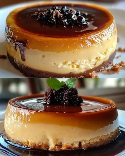 Cheesecake com Calda de Caramelo