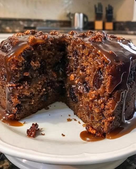 Bolo de Frutas Secas com Cobertura de Chocolate