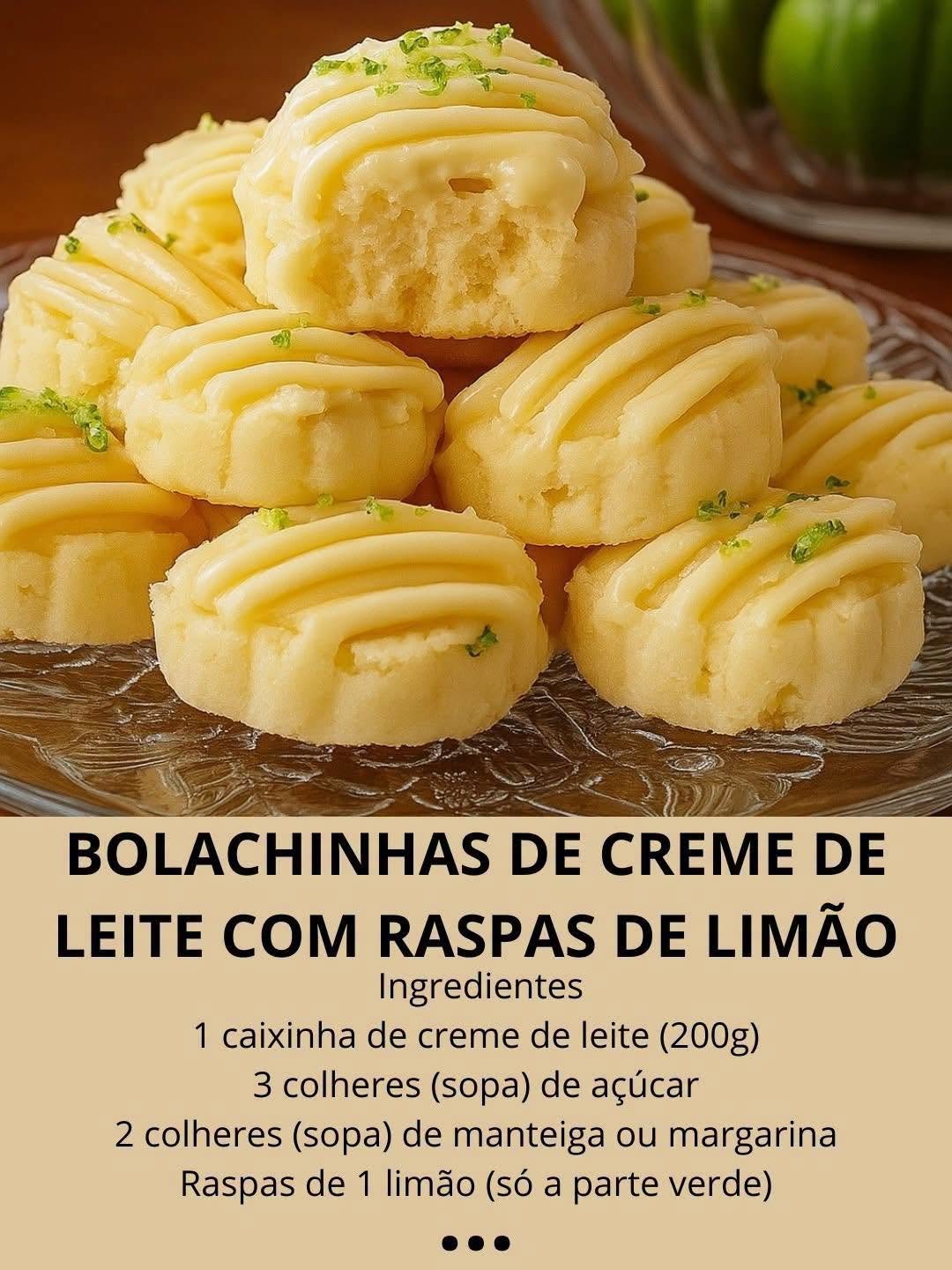 Bolachinhas de Creme de Leite com Raspas de Limão