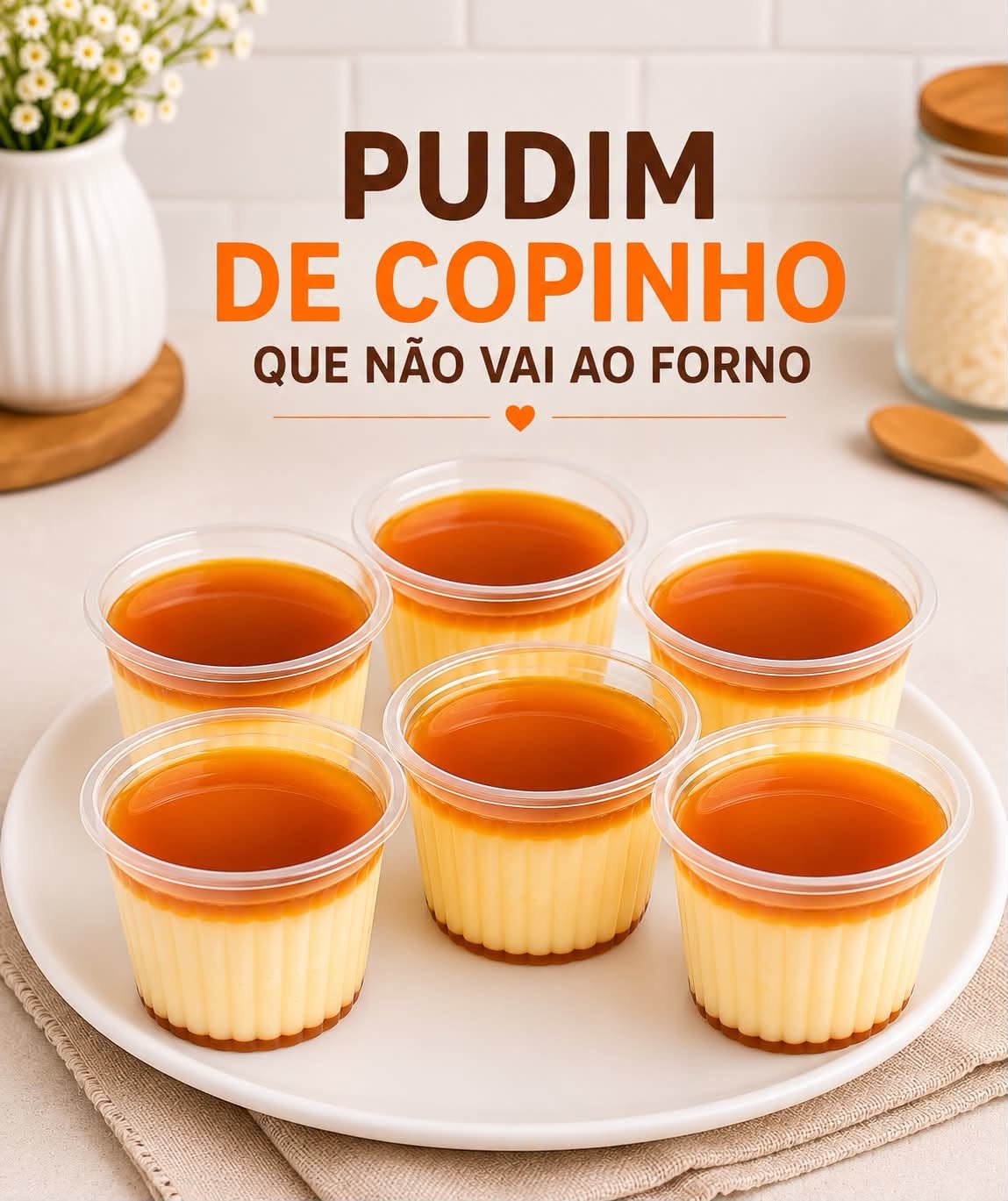 Pudim no Copinho sem Forno