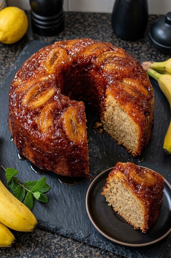 Bolo Caramelizado de Banana