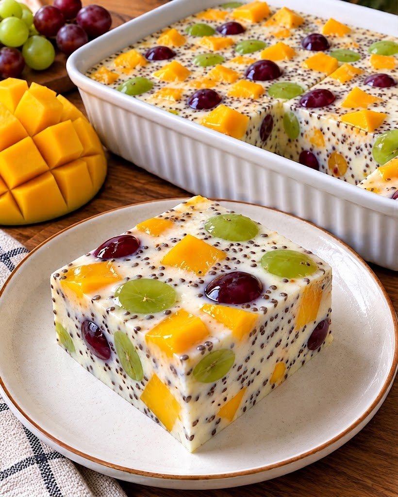 Gelatina com Frutas e Chia