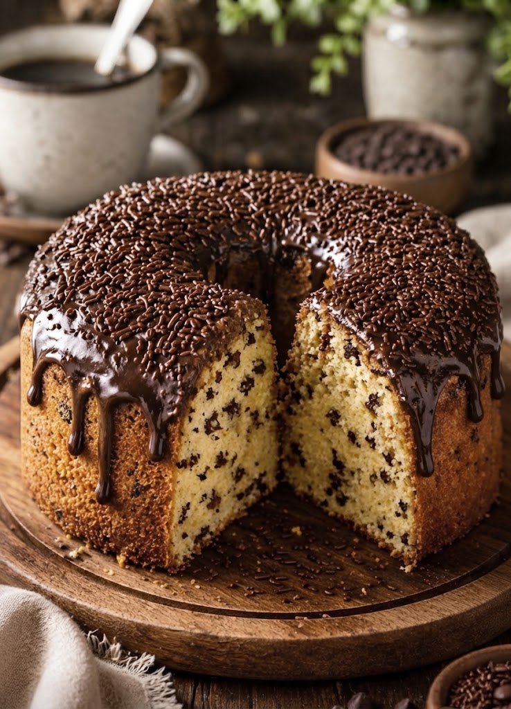 Bolo Formigueiro com Calda de Chocolate